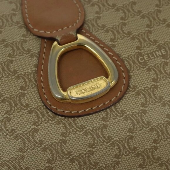 CELINE Macadam Canvas Shoulder Bag Beige Gold Auth - Picture 12 of 16